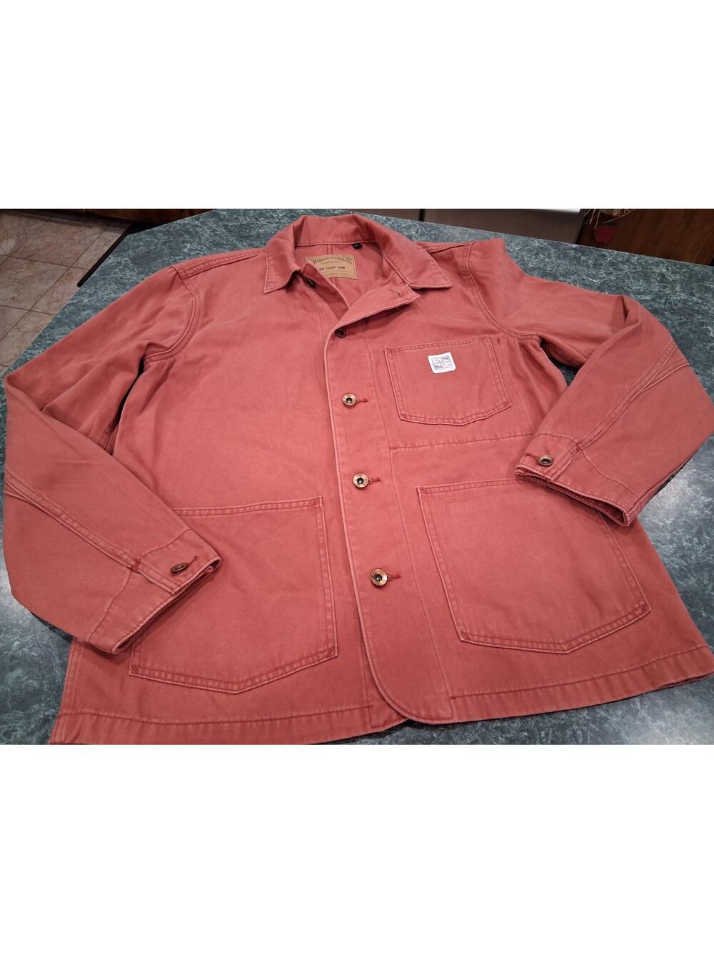GAP Mens Cotton Work-Force Chore Coat Jacket M Red Rust Canvas Workwear Barn